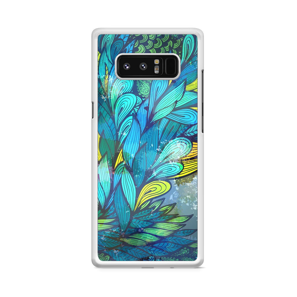 Colorful Art in Blue Galaxy Note 8 Case