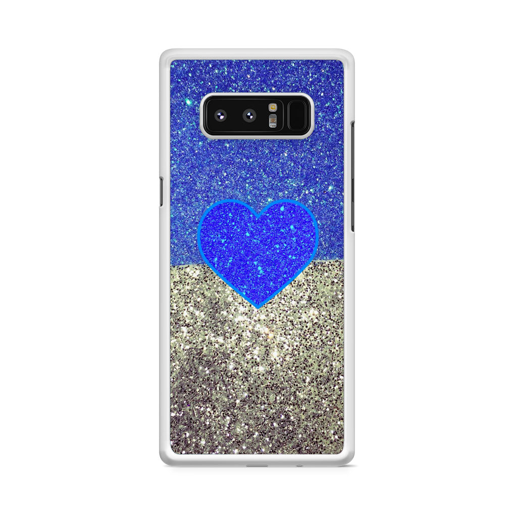 Love Glitter Blue and Grey Galaxy Note 8 Case