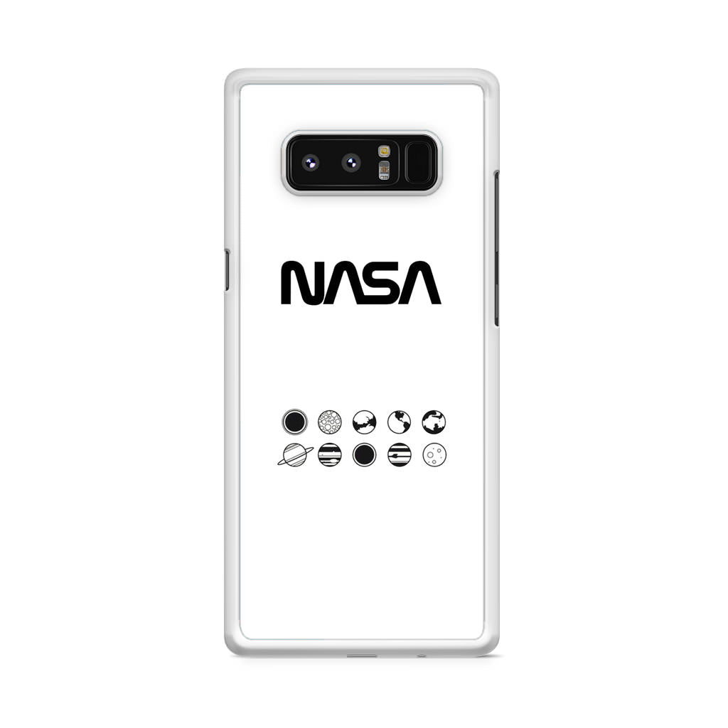 NASA Minimalist White Galaxy Note 8 Case