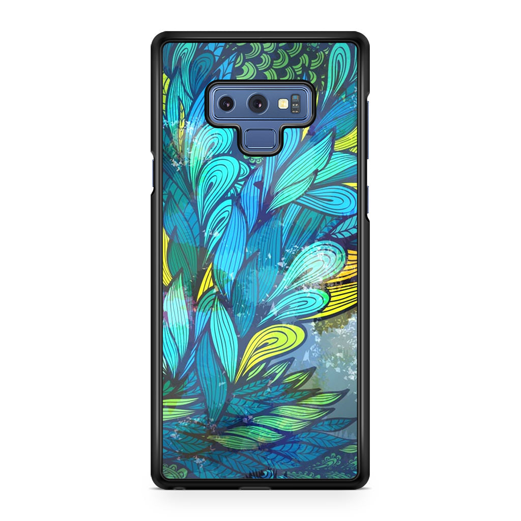 Colorful Art in Blue Galaxy Note 9 Case