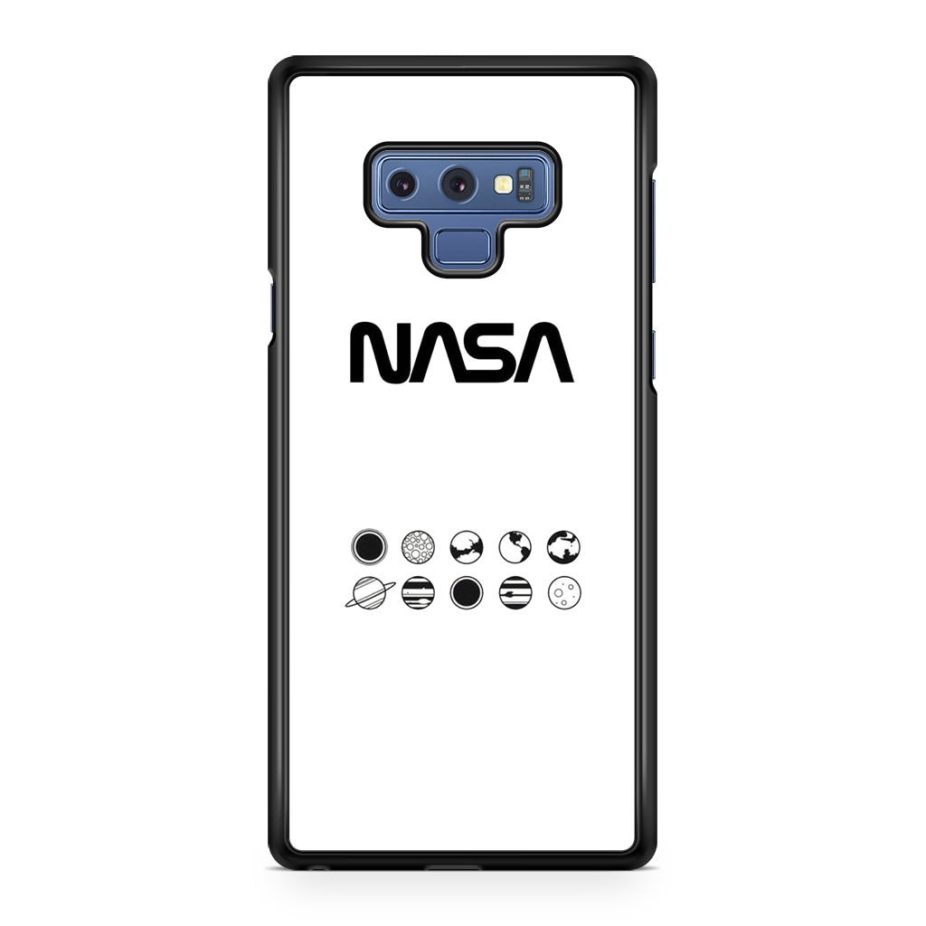 NASA Minimalist White Galaxy Note 9 Case