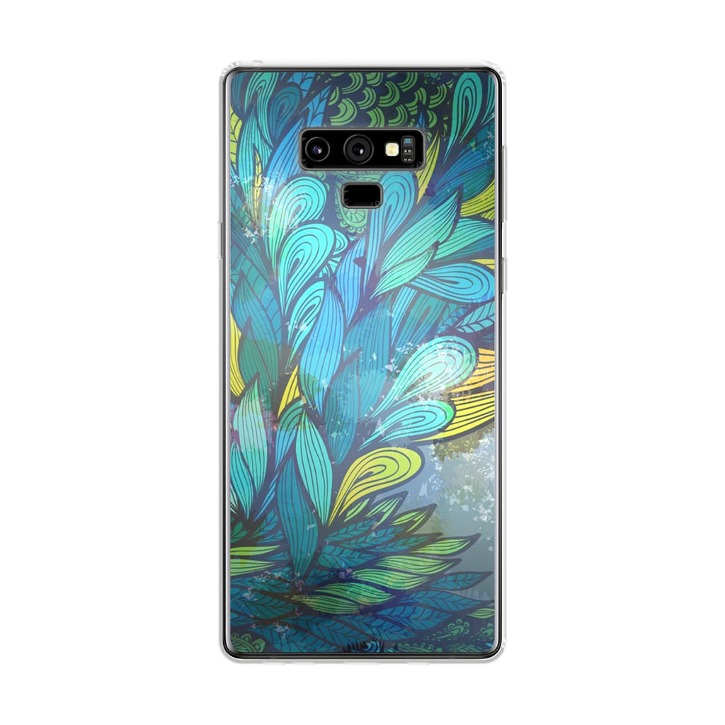 Colorful Art in Blue Galaxy Note 9 Case