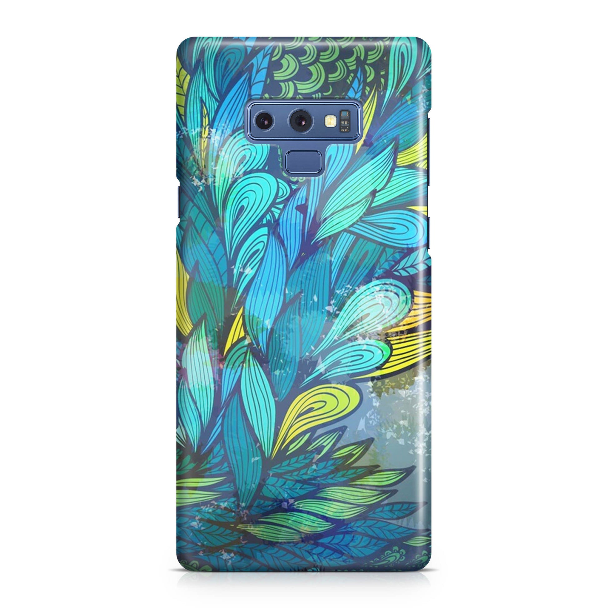 Colorful Art in Blue Galaxy Note 9 Case