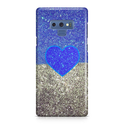 Love Glitter Blue and Grey Galaxy Note 9 Case