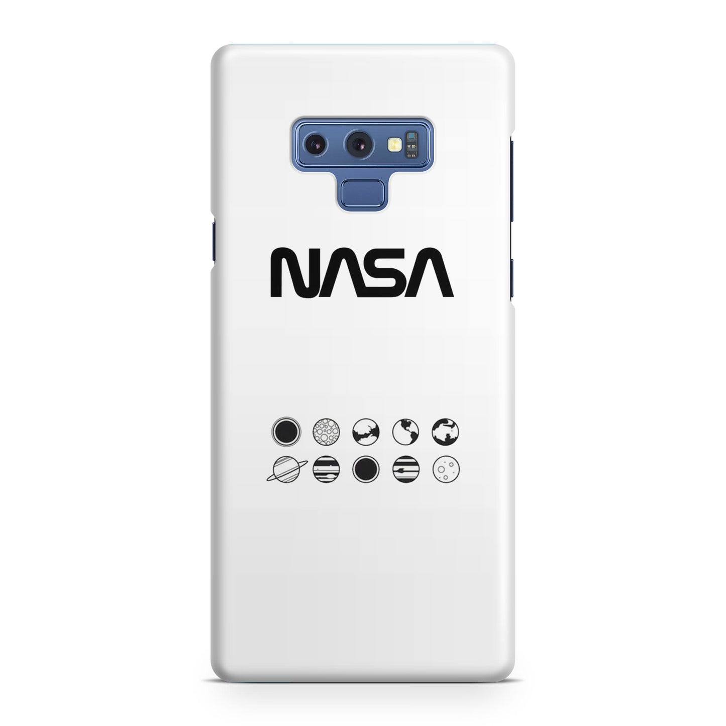 NASA Minimalist White Galaxy Note 9 Case