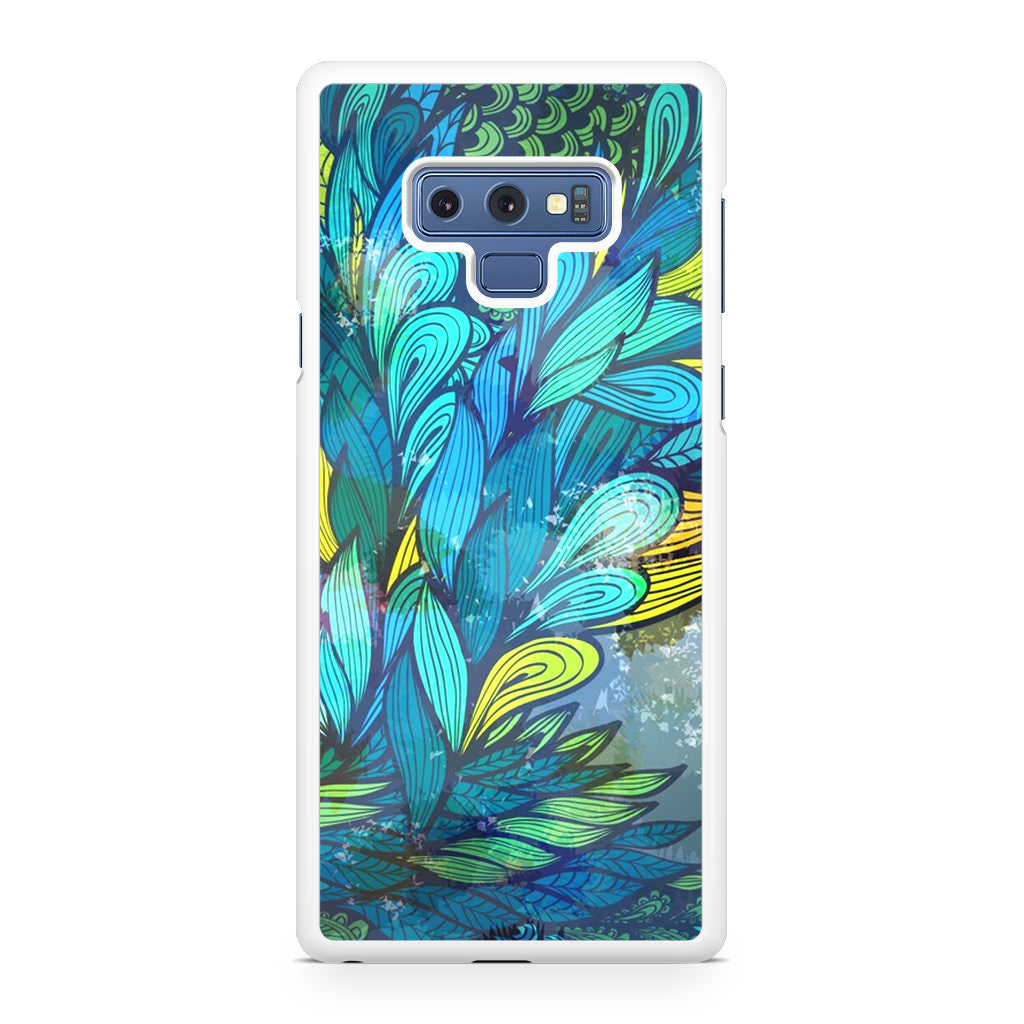 Colorful Art in Blue Galaxy Note 9 Case