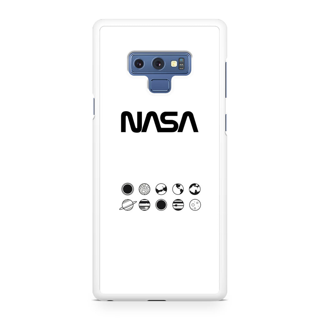 NASA Minimalist White Galaxy Note 9 Case