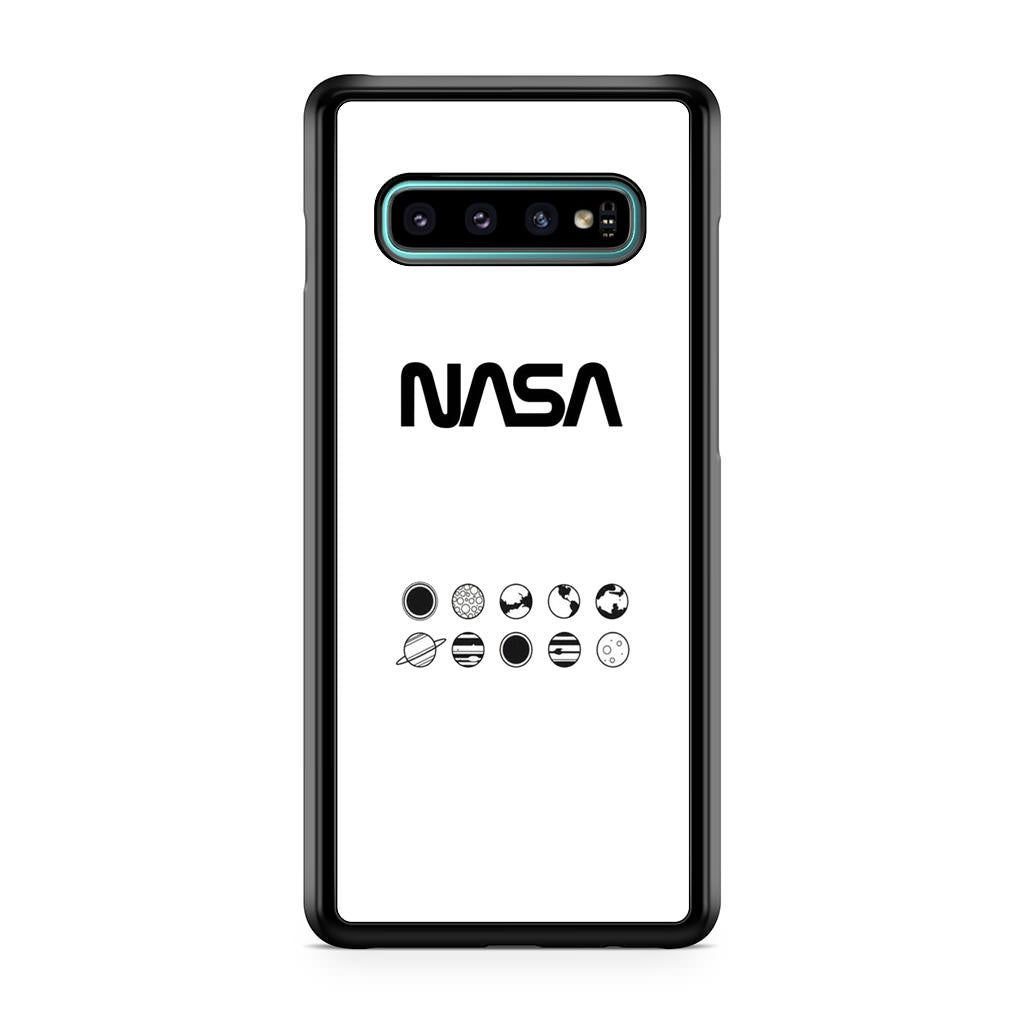 NASA Minimalist White Galaxy S10 Plus Case