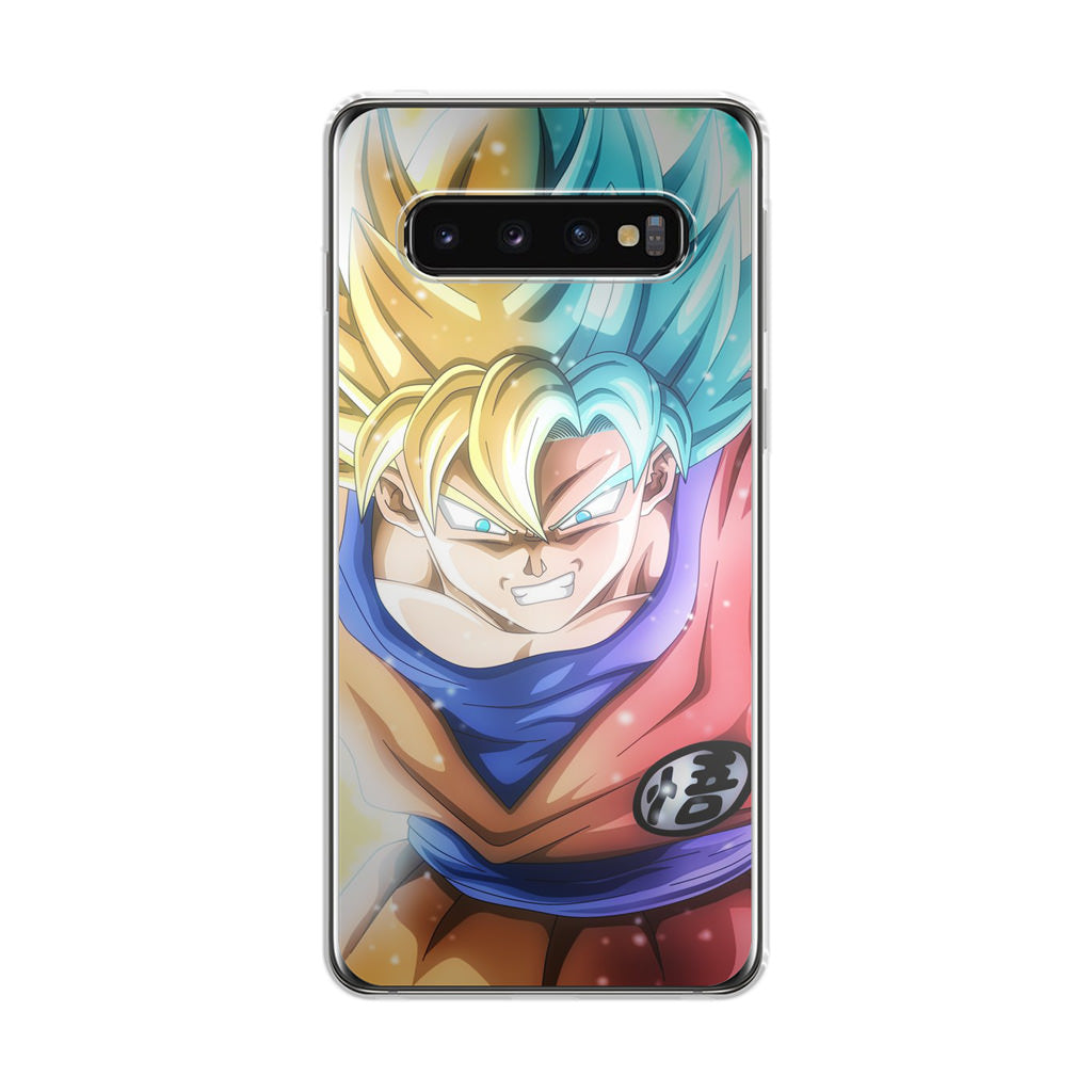 Goku SSJ 1 to SSJ Blue Galaxy S10 Case