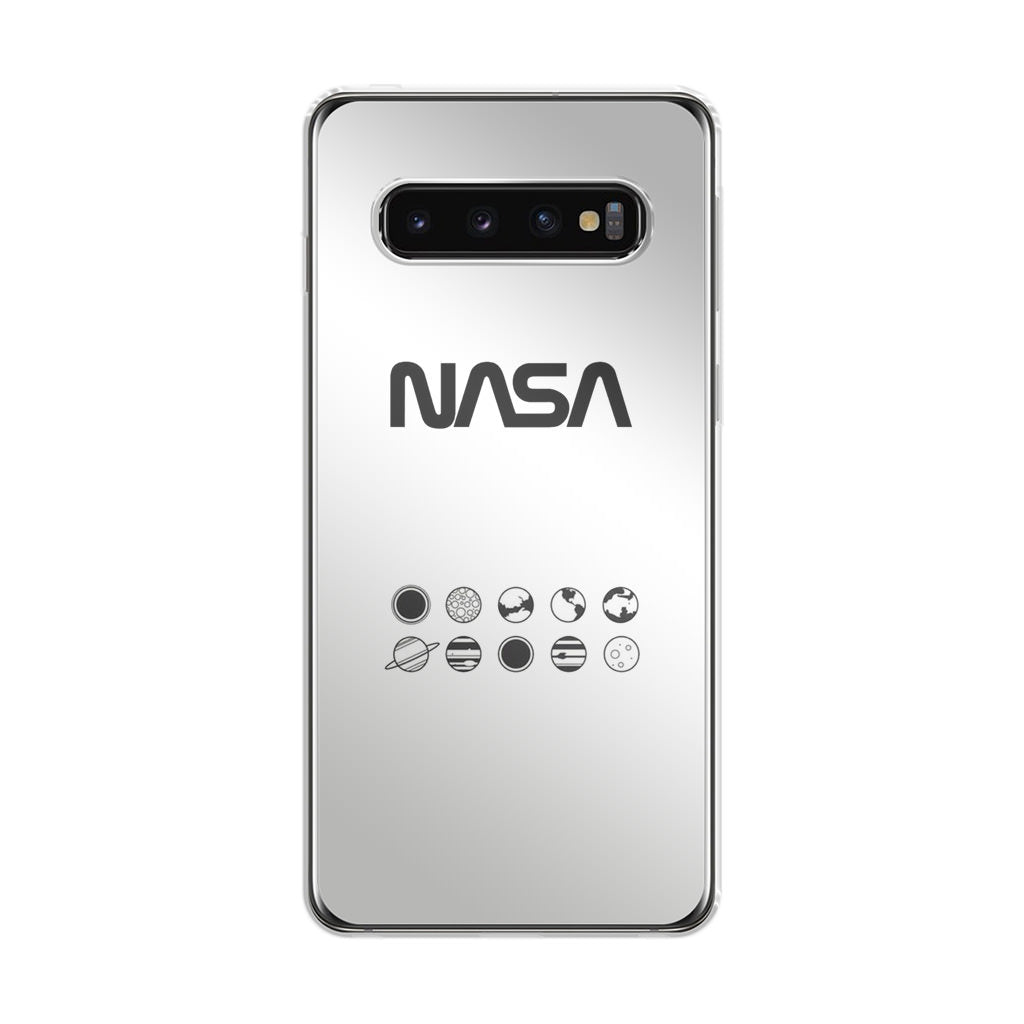 NASA Minimalist White Galaxy S10 Plus Case