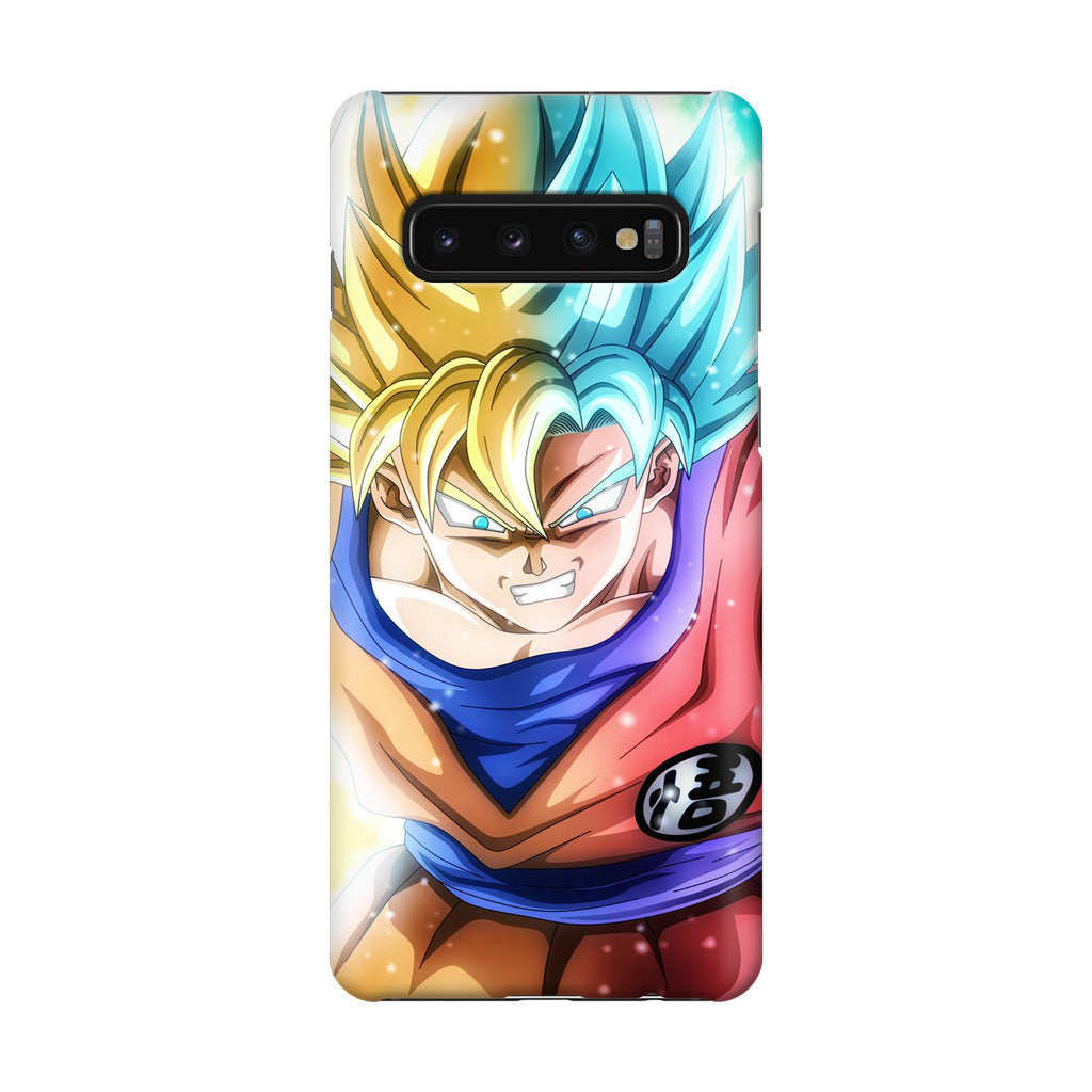 Goku SSJ 1 to SSJ Blue Galaxy S10 Case