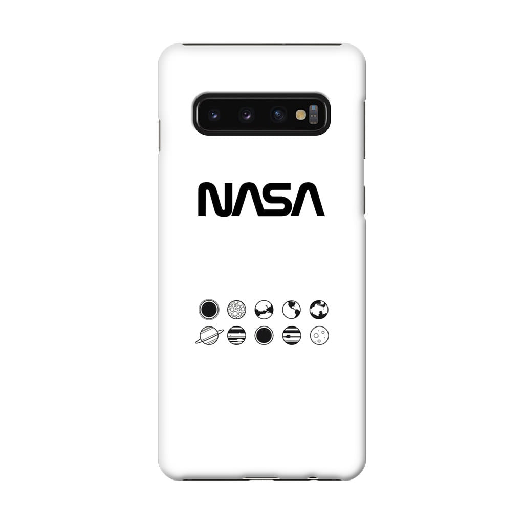 NASA Minimalist White Galaxy S10 Plus Case