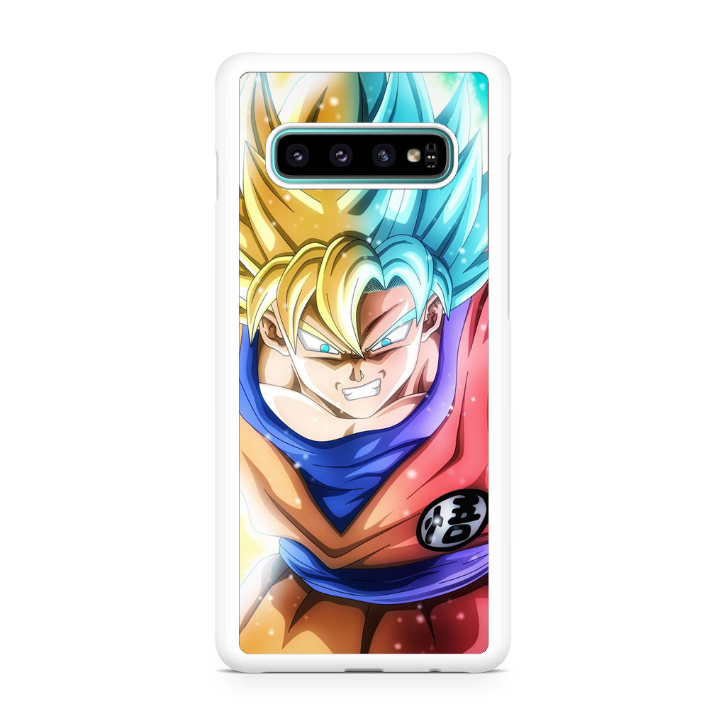 Goku SSJ 1 to SSJ Blue Galaxy S10 Case