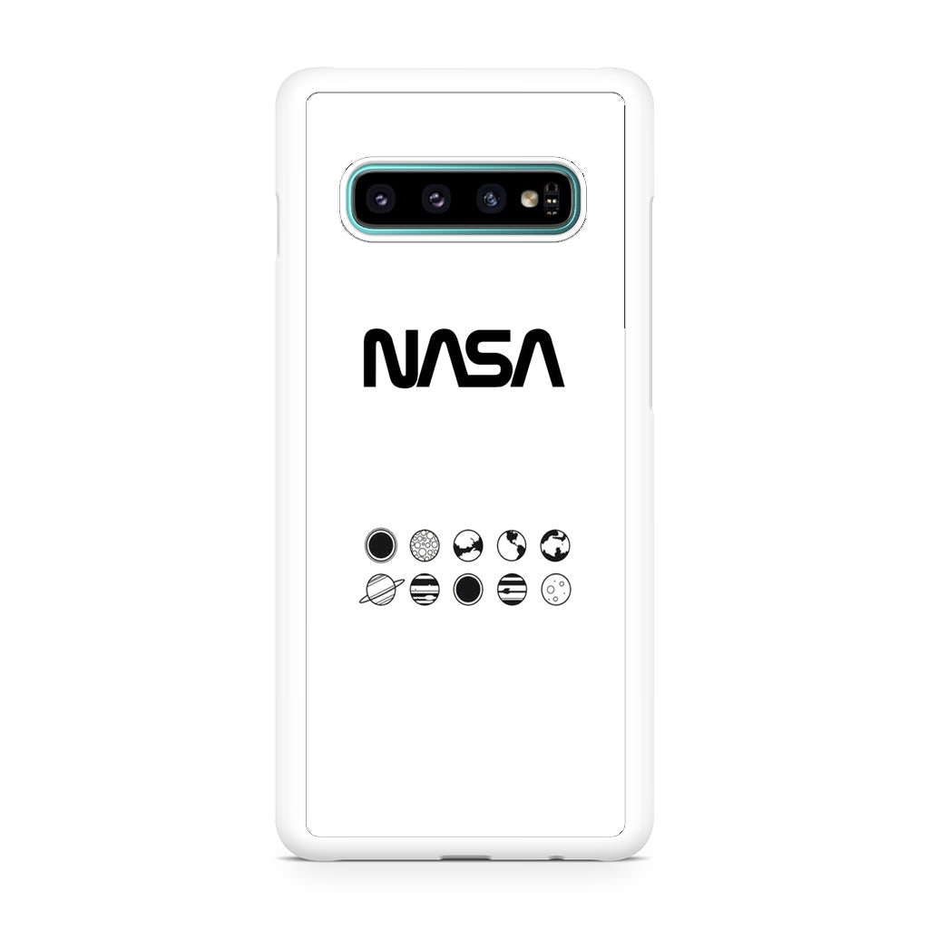 NASA Minimalist White Galaxy S10 Plus Case