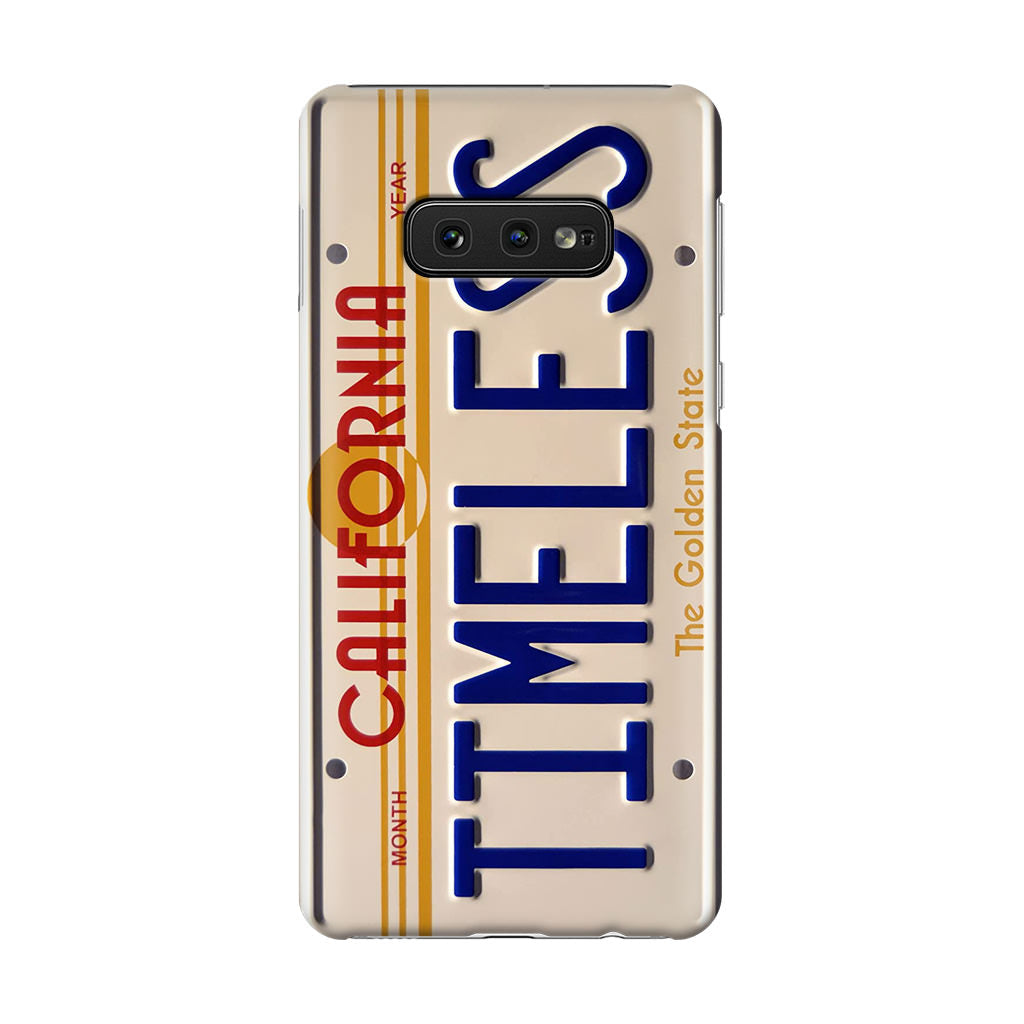 Back to the Future License Plate Timeless Galaxy S10e Case