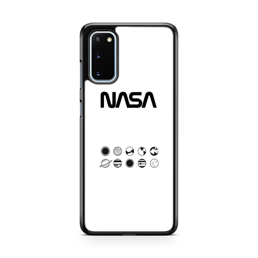 NASA Minimalist White Galaxy S20 Case