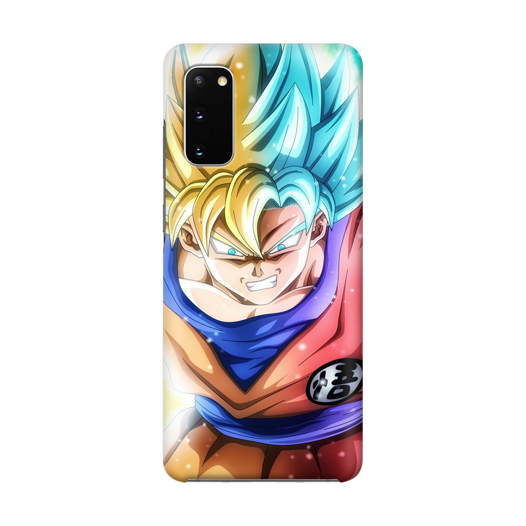 Goku SSJ 1 to SSJ Blue Galaxy S20 Case