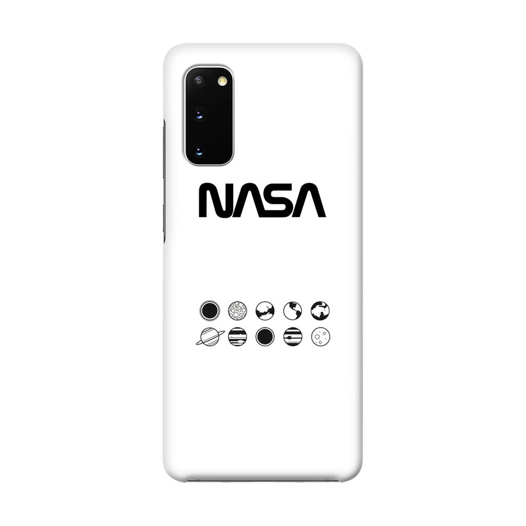 NASA Minimalist White Galaxy S20 Case