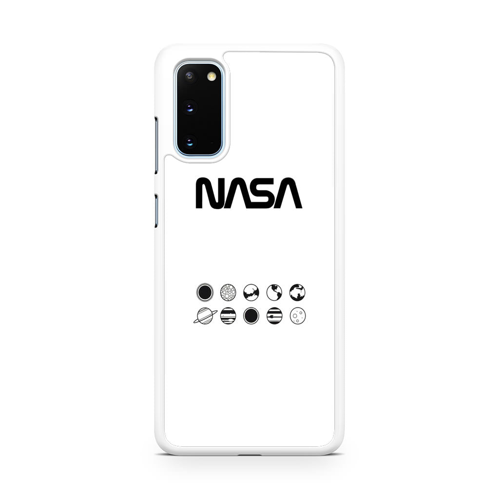 NASA Minimalist White Galaxy S20 Case