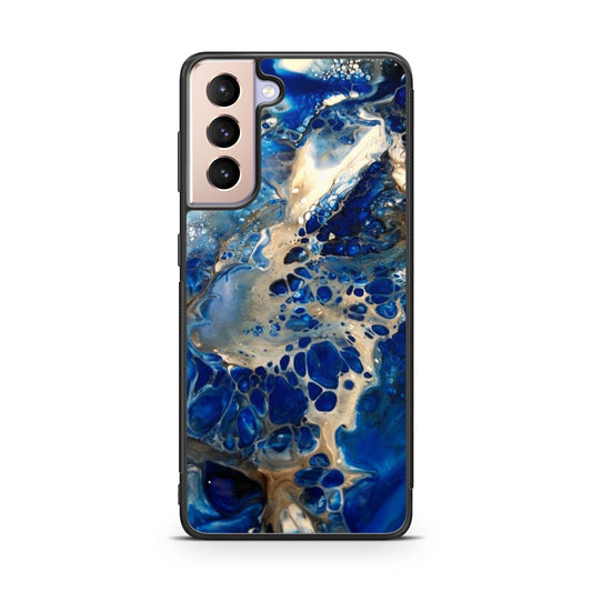 Abstract Golden Blue Paint Art Galaxy S21 / S21 Plus / S21 FE 5G Case