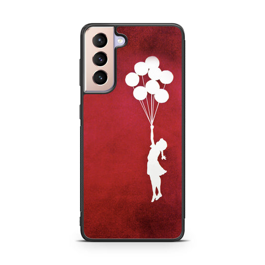 Banksy Girl With Balloons Red Galaxy S21 / S21 Plus / S21 FE 5G Case