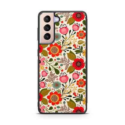 Hello Spring Pattern Galaxy S21 / S21 Plus / S21 FE 5G Case