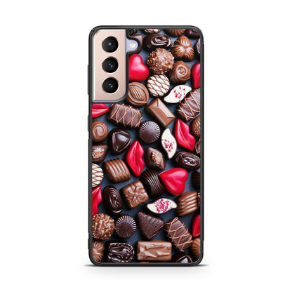 I Love Choco Pattern Galaxy S21 / S21 Plus / S21 FE 5G Case