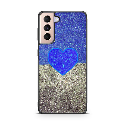 Love Glitter Blue and Grey Galaxy S21 / S21 Plus / S21 FE 5G Case