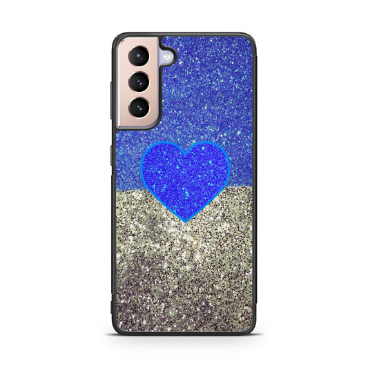 Love Glitter Blue and Grey Galaxy S21 / S21 Plus / S21 FE 5G Case