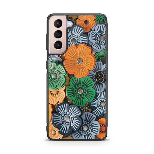 Tea Rose Applique Galaxy S21 / S21 Plus / S21 FE 5G Case