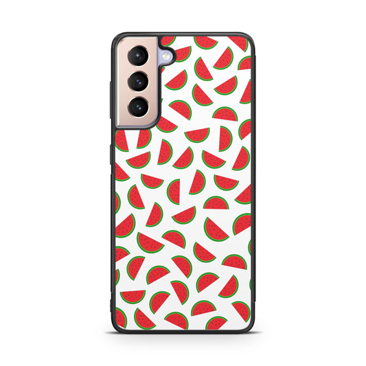 Watermelon Fruit Pattern White Galaxy S21 / S21 Plus / S21 FE 5G Case