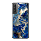 Abstract Golden Blue Paint Art Galaxy S21 / S21 Plus / S21 FE 5G Case