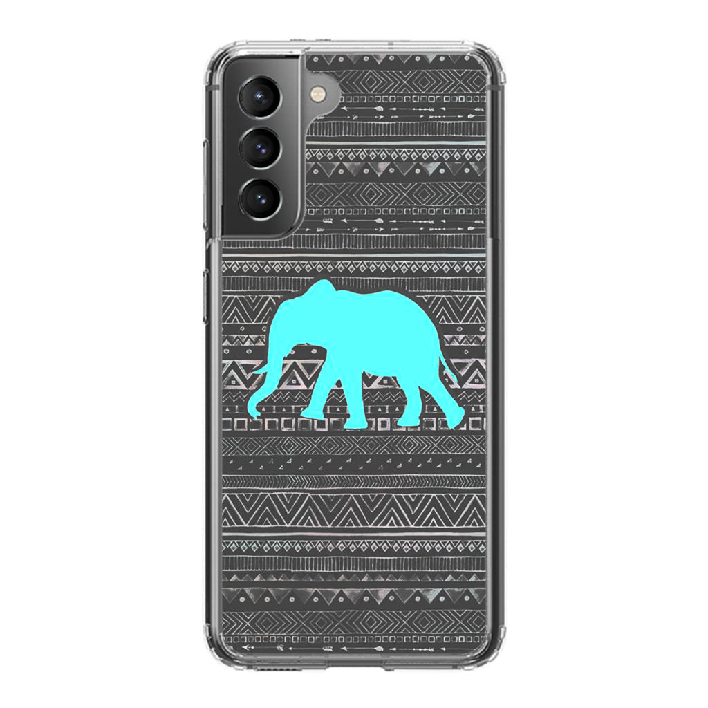 Aztec Elephant Turquoise Galaxy S21 / S21 Plus / S21 FE 5G Case