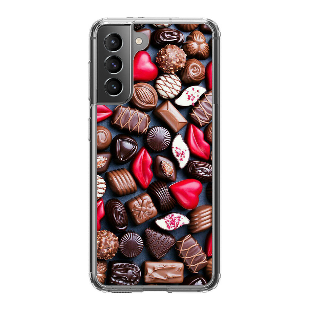 I Love Choco Pattern Galaxy S21 / S21 Plus / S21 FE 5G Case