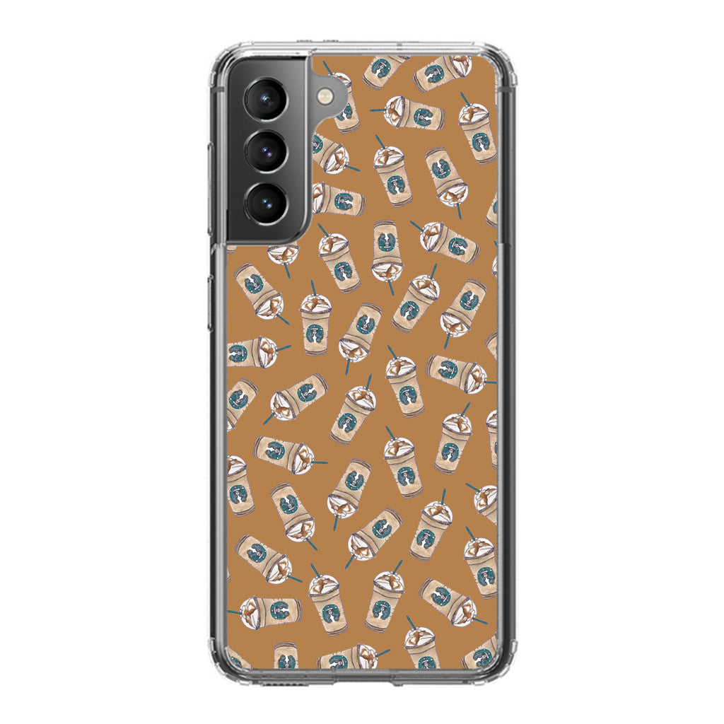 Iced Cappuccinos Lover Pattern Galaxy S21 / S21 Plus / S21 FE 5G Case