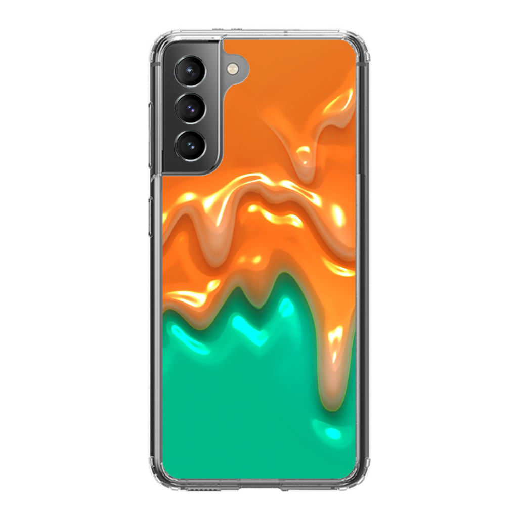 Orange Paint Dripping Galaxy S21 / S21 Plus / S21 FE 5G Case