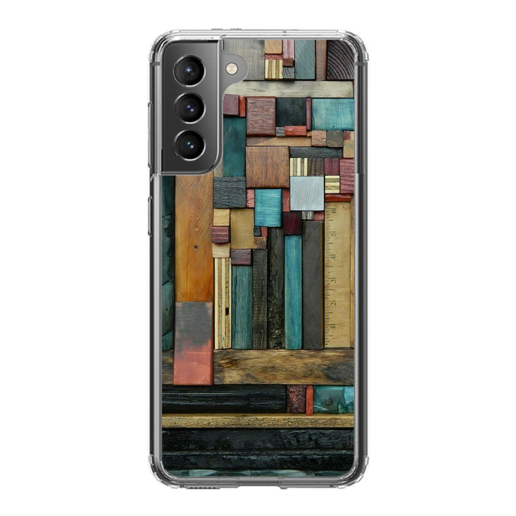 Painted Abstract Wood Sculptures Galaxy S21 / S21 Plus / S21 FE 5G Case