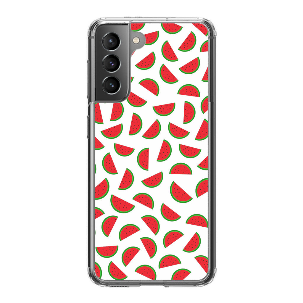 Watermelon Fruit Pattern White Galaxy S21 / S21 Plus / S21 FE 5G Case