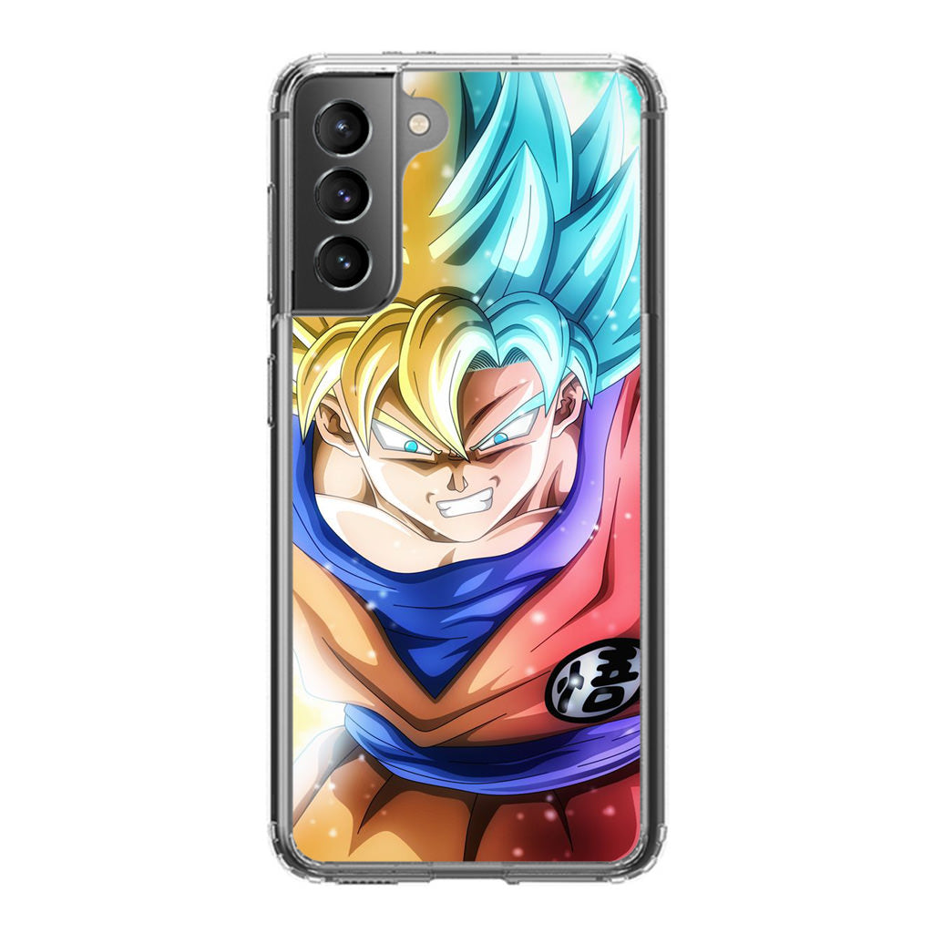 Goku SSJ 1 to SSJ Blue Galaxy S21 / S21 Plus / S21 FE 5G Case