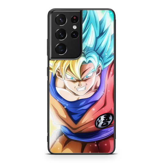 Goku SSJ 1 to SSJ Blue Galaxy S21 Ultra Case