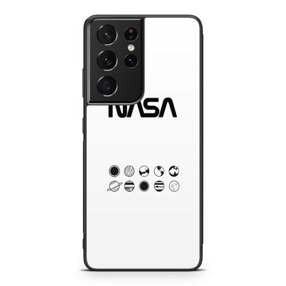 NASA Minimalist White Galaxy S21 Ultra Case