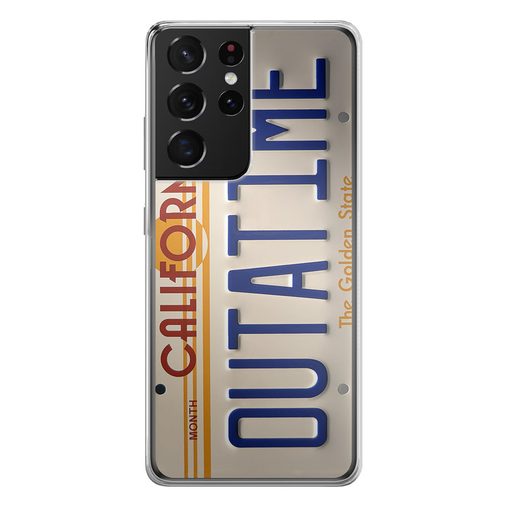 Back to the Future License Plate Outatime Galaxy S21 Ultra Case