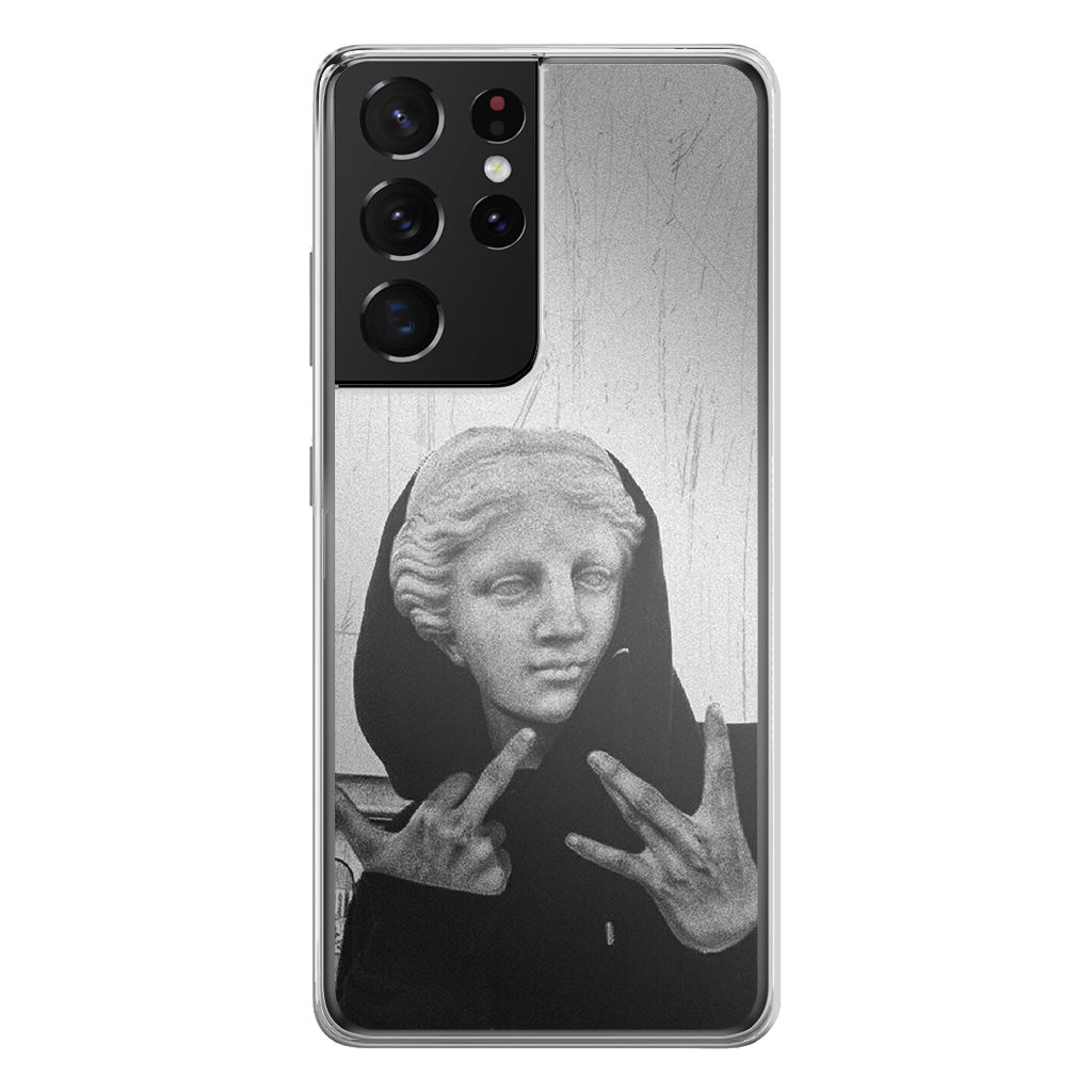 Greek Statue Wearing Hoodie Galaxy S21 Ultra Case