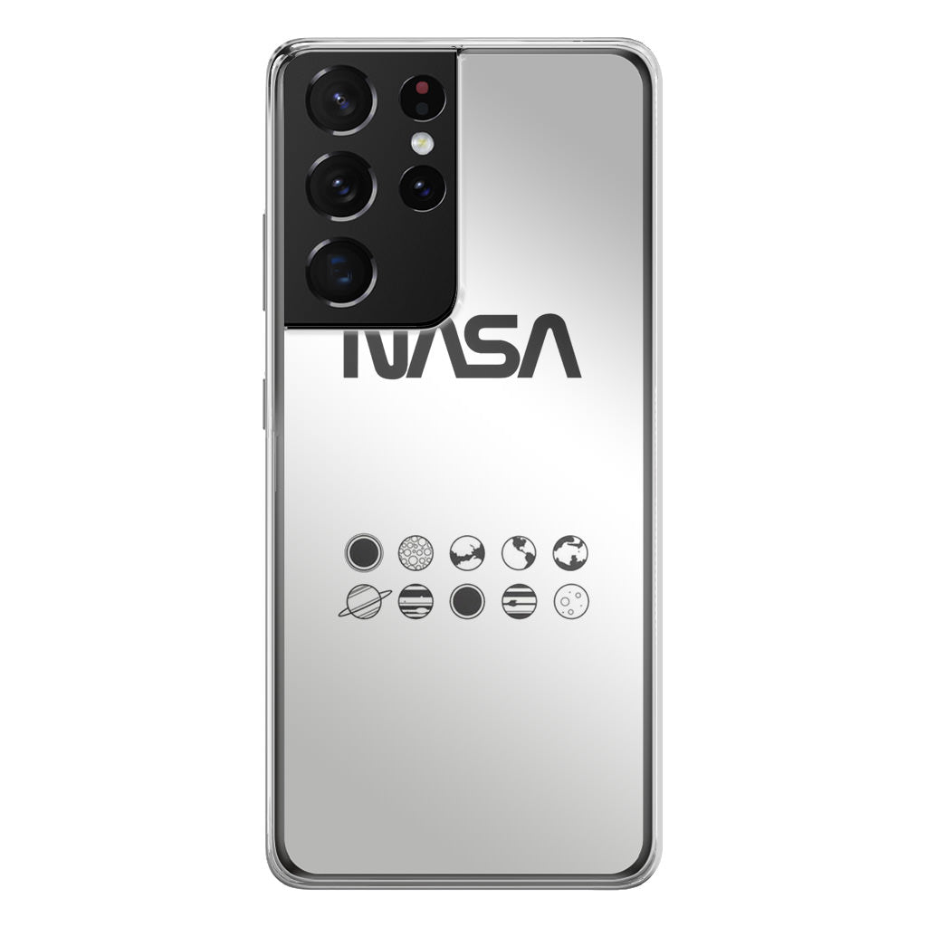 NASA Minimalist White Galaxy S21 Ultra Case