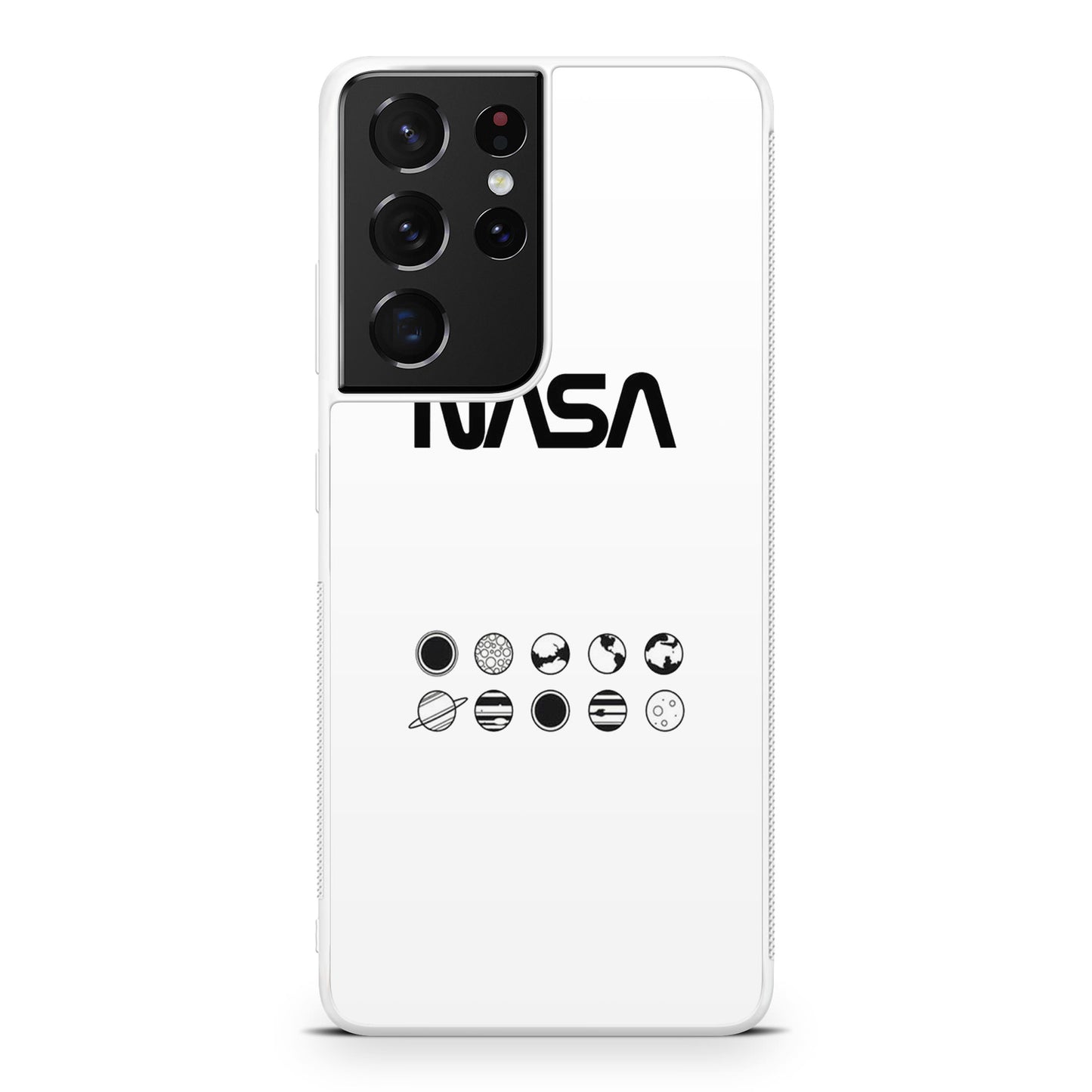 NASA Minimalist White Galaxy S21 Ultra Case