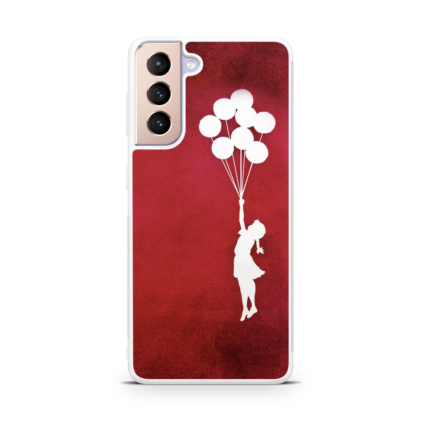 Banksy Girl With Balloons Red Galaxy S21 / S21 Plus / S21 FE 5G Case