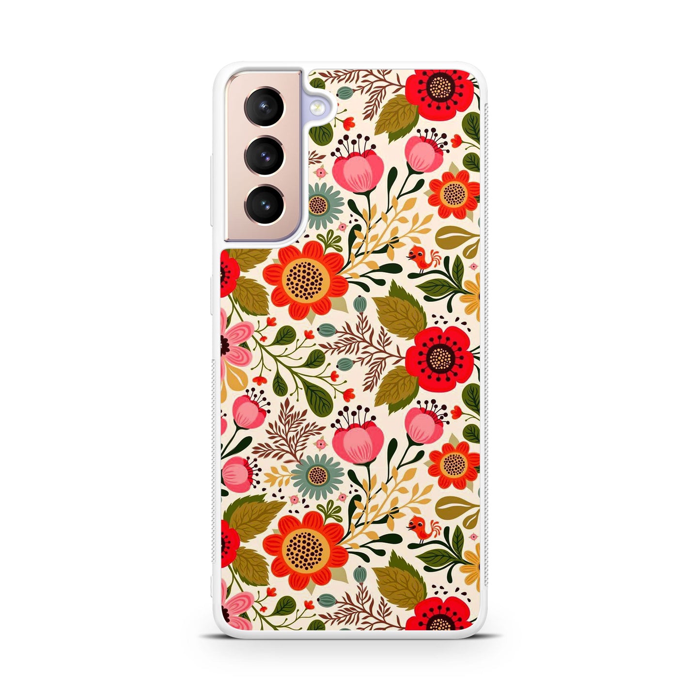 Hello Spring Pattern Galaxy S21 / S21 Plus / S21 FE 5G Case