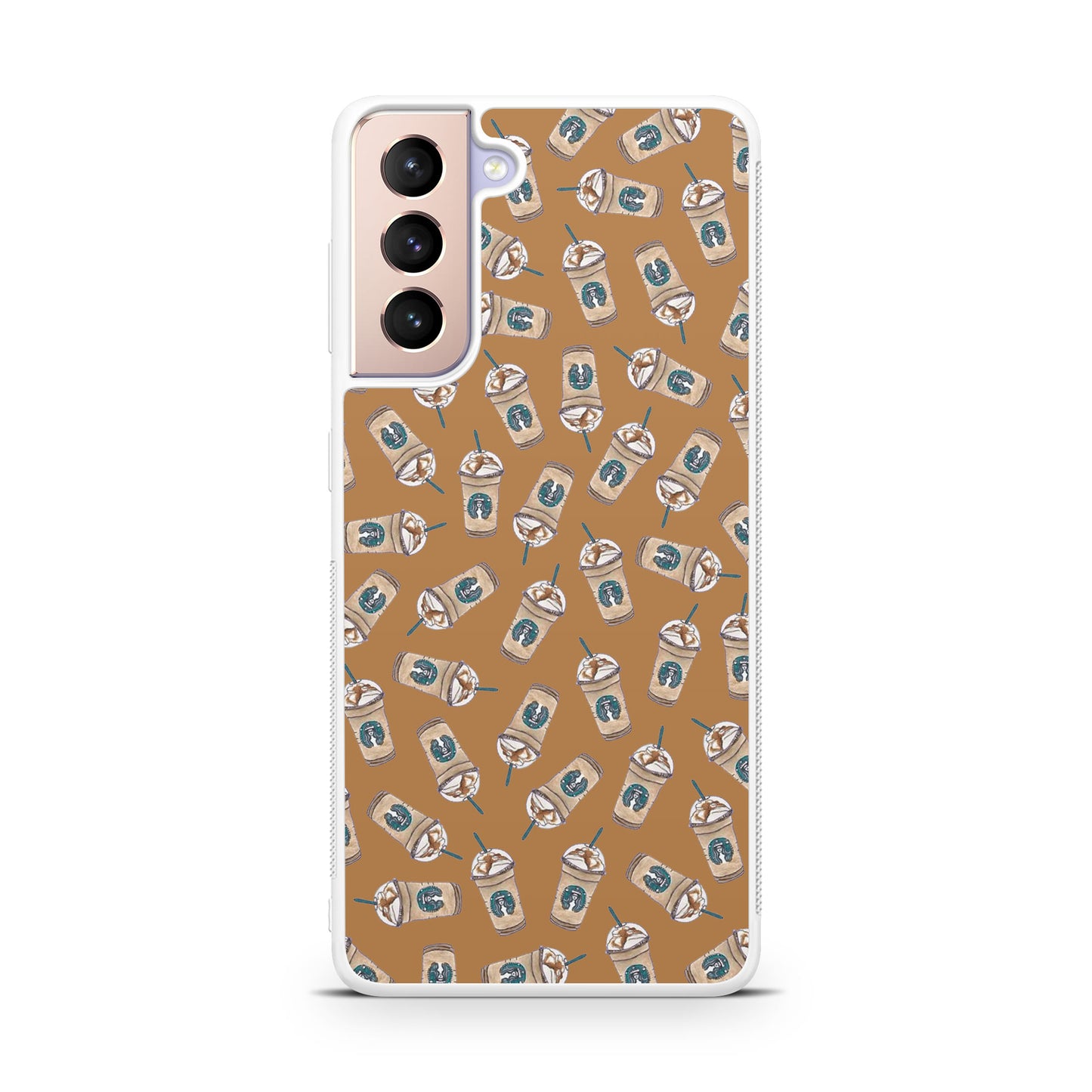 Iced Cappuccinos Lover Pattern Galaxy S21 / S21 Plus / S21 FE 5G Case