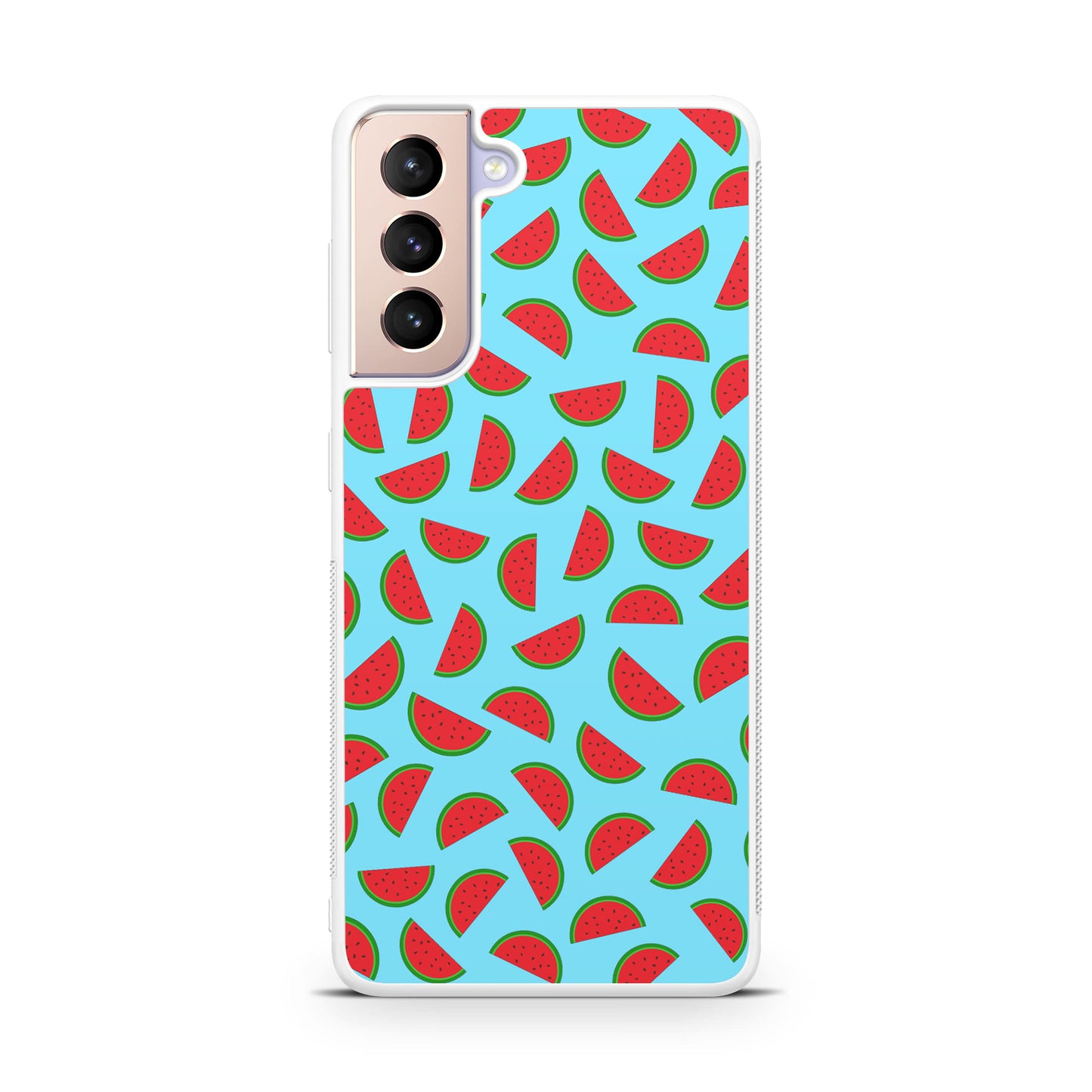 Watermelon Fruit Pattern Blue Galaxy S21 / S21 Plus / S21 FE 5G Case