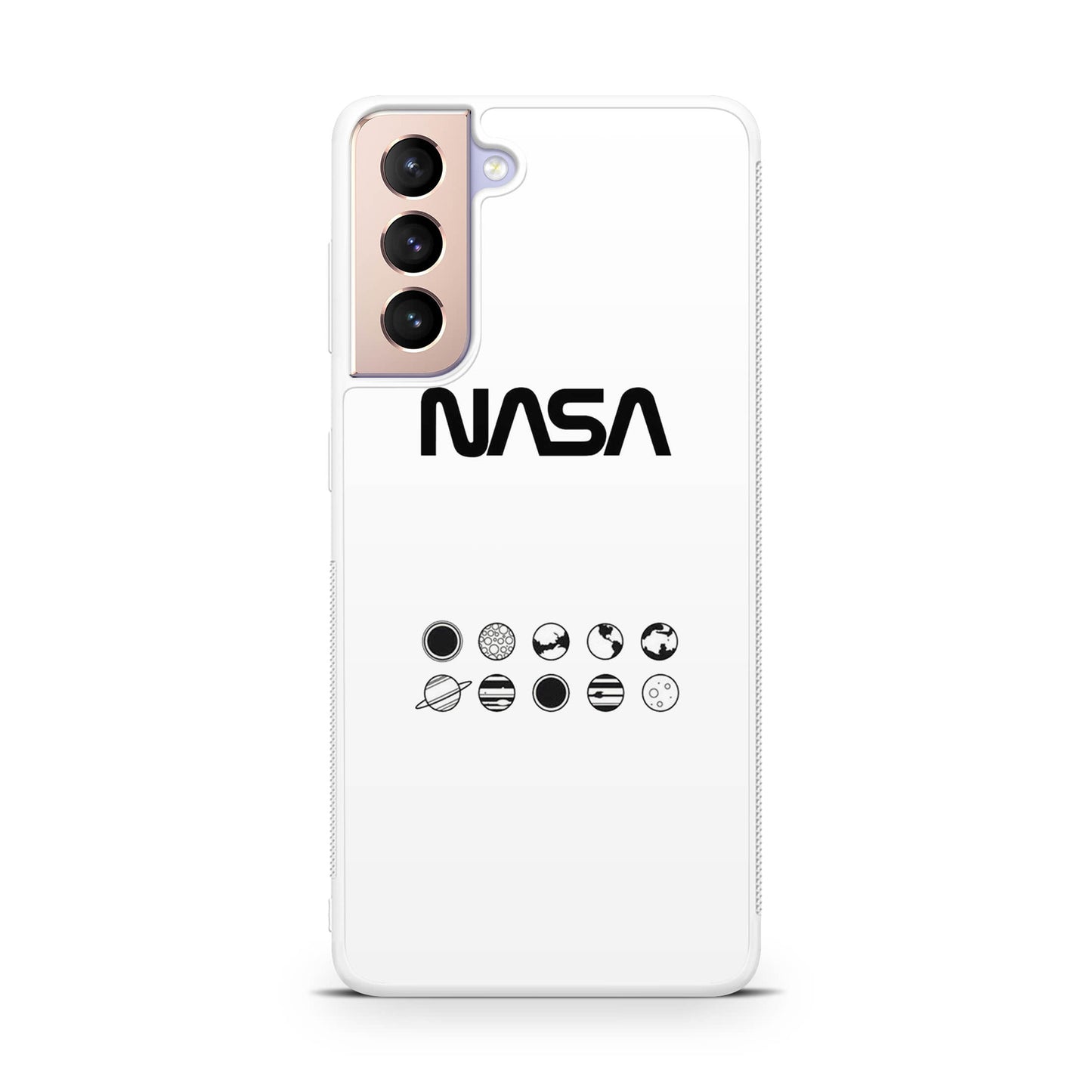 NASA Minimalist White Galaxy S21 / S21 Plus / S21 FE 5G Case